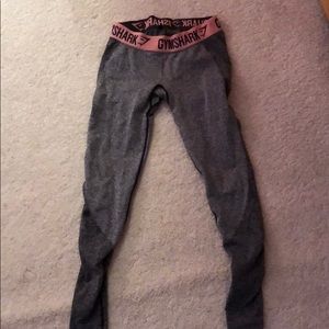 Gym Shark Grey wii Pink Band leggings